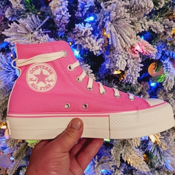 ⚫️  Converse Chuck Taylor All Star Lift Platform Varsity Shoes Site 7.5 Women - Picture 3 of 13